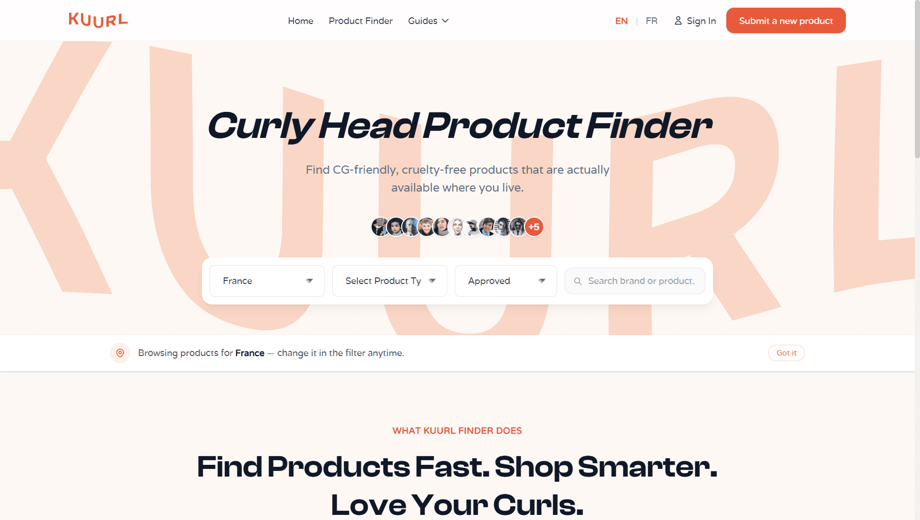 KUURL — Curly Hair Product Finder Platform